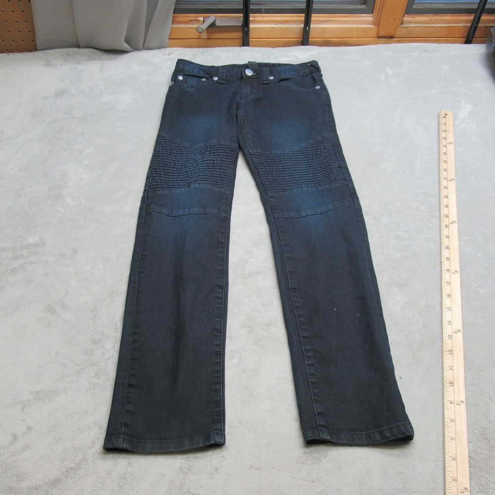 True Religion Jeans Women 12 Dark Wash Denim Zip Fly Geno Relaxed Fit Slim 28x29